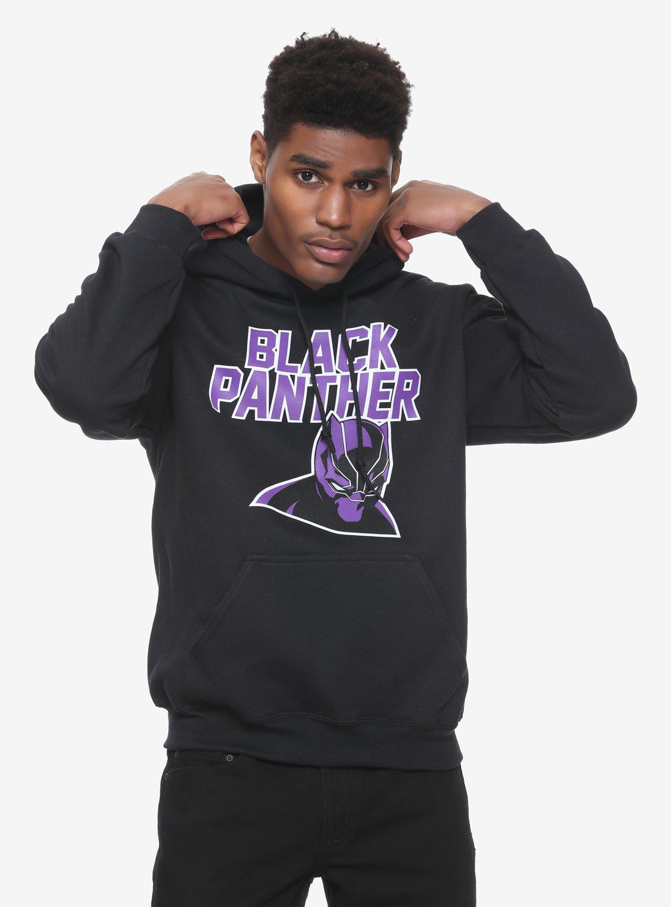 Marvel Black Panther Purple Logo Hoodie, BLACK, hi-res
