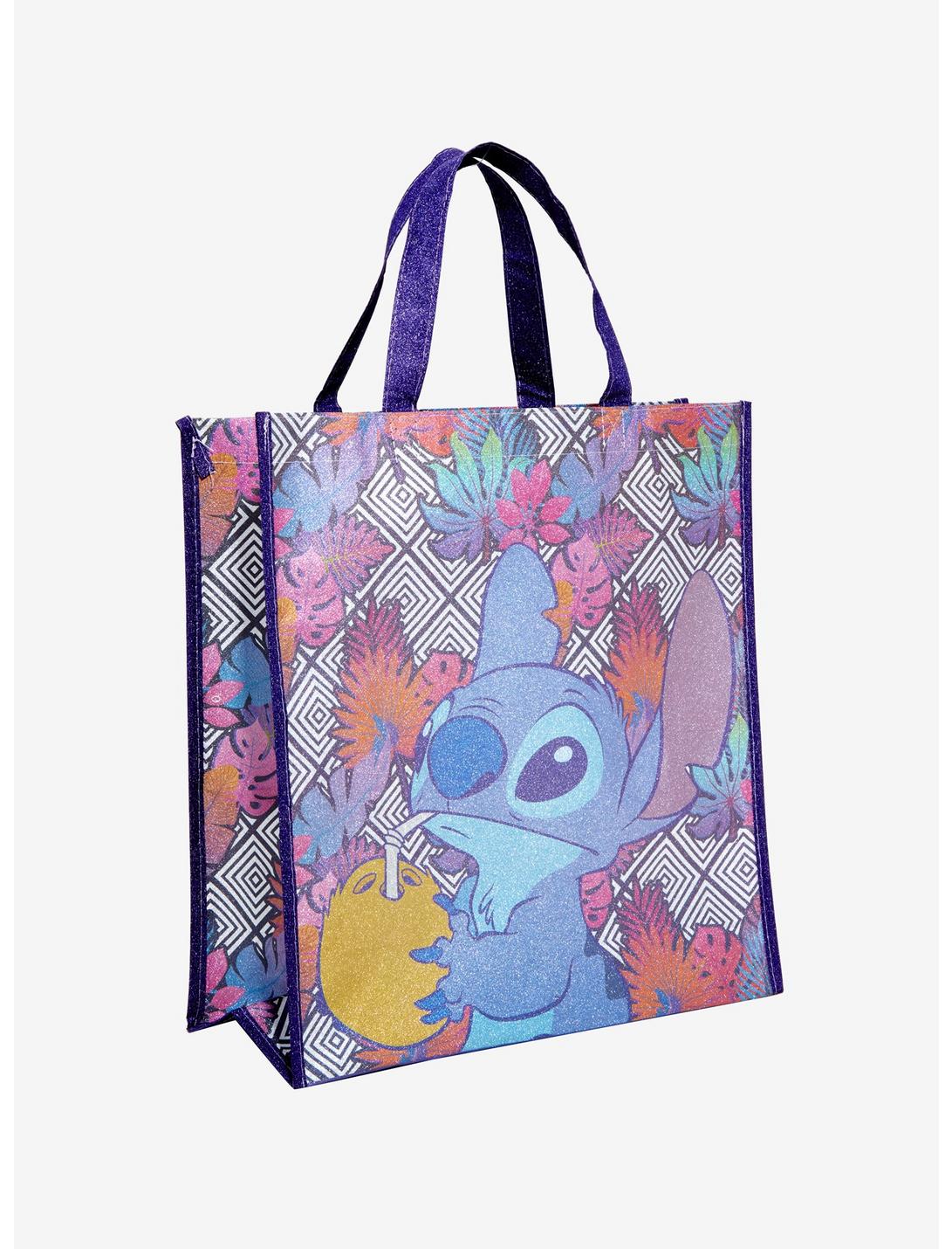 Loungefly Disney Lilo & Stitch Tropical Leaves Sparkle Reusable tote, , hi-res