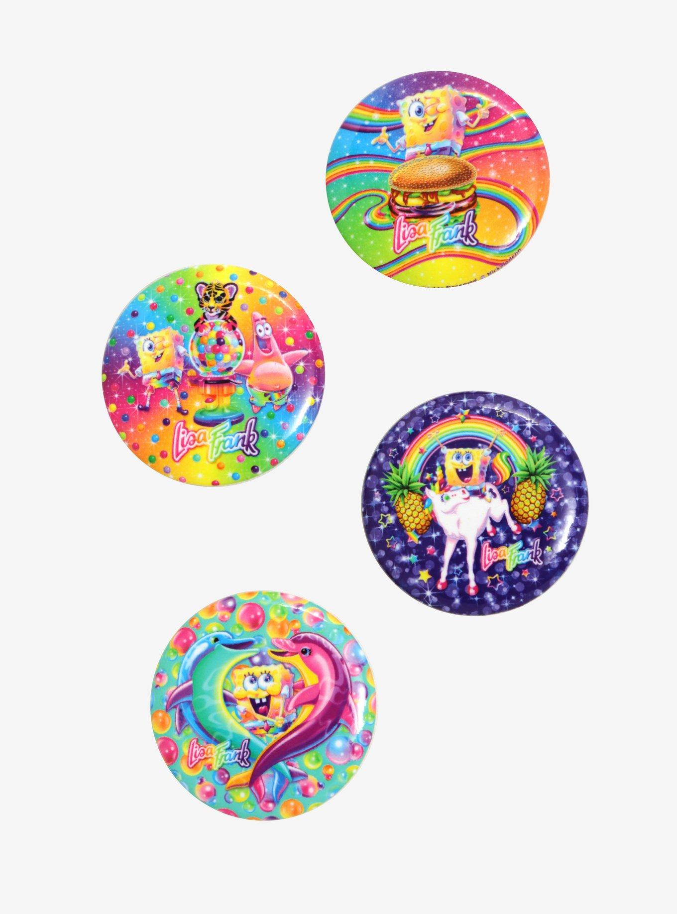 Lisa Frank X SpongeBob SquarePants Pin Set Hot Topic Exclusive, , hi-res