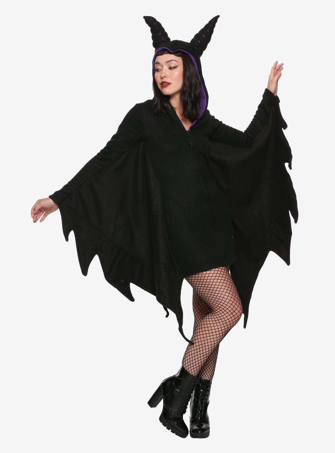Cozy Horned Villain Costume, BLACK, hi-res