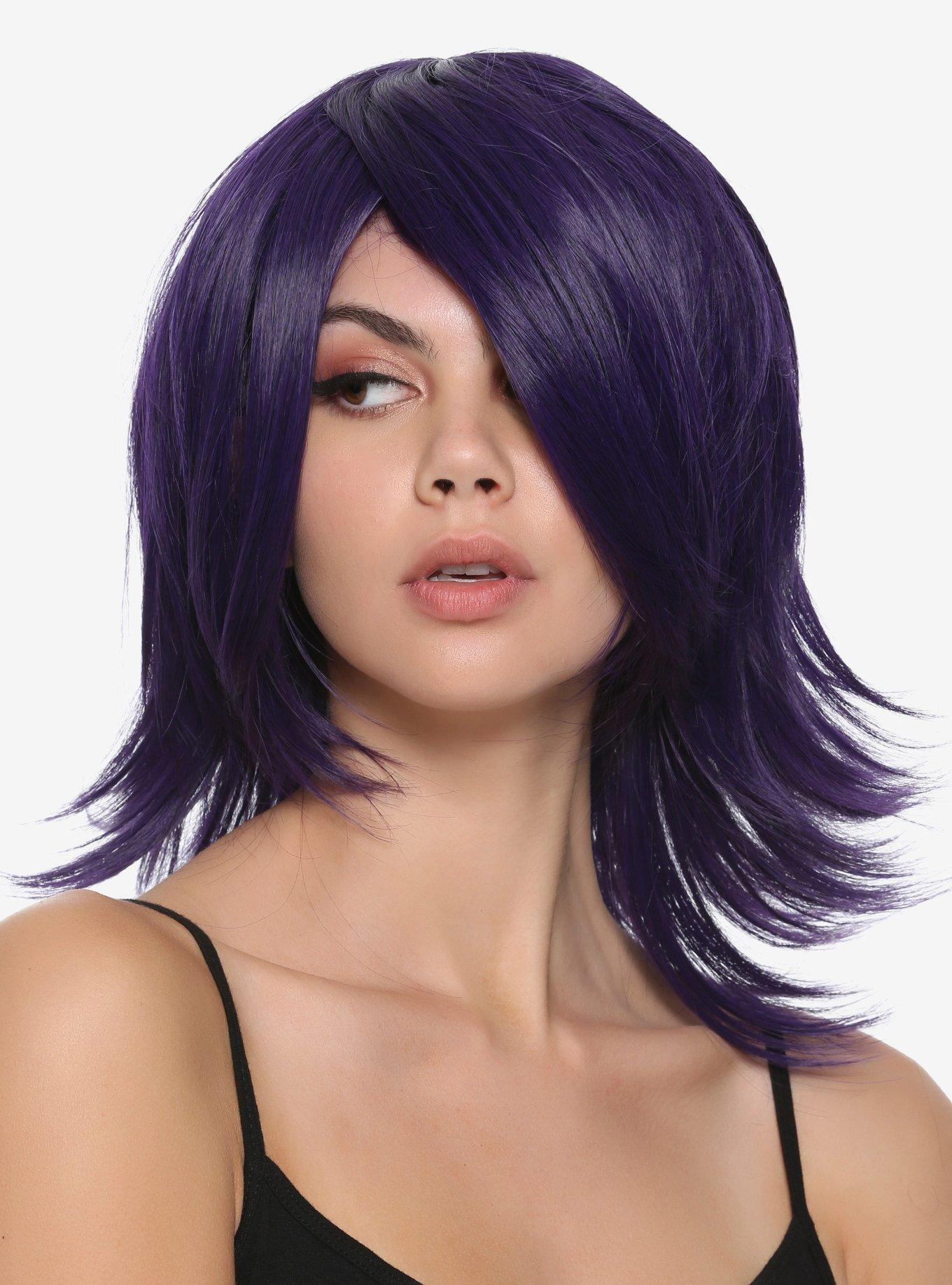 Rock Star Wigs Shag Dark Purple Anime Wig, , hi-res