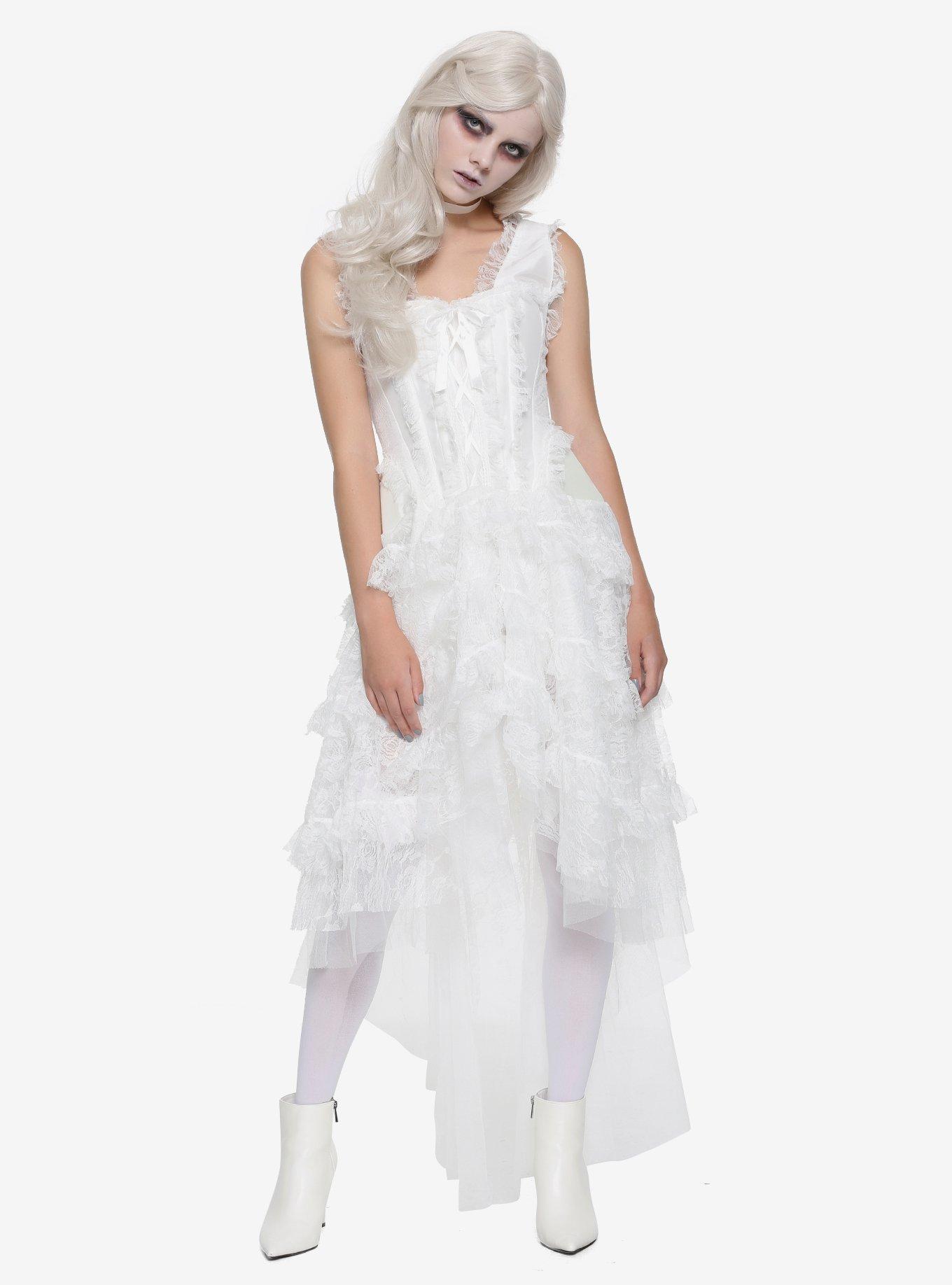 White gothic 2025 corset dress