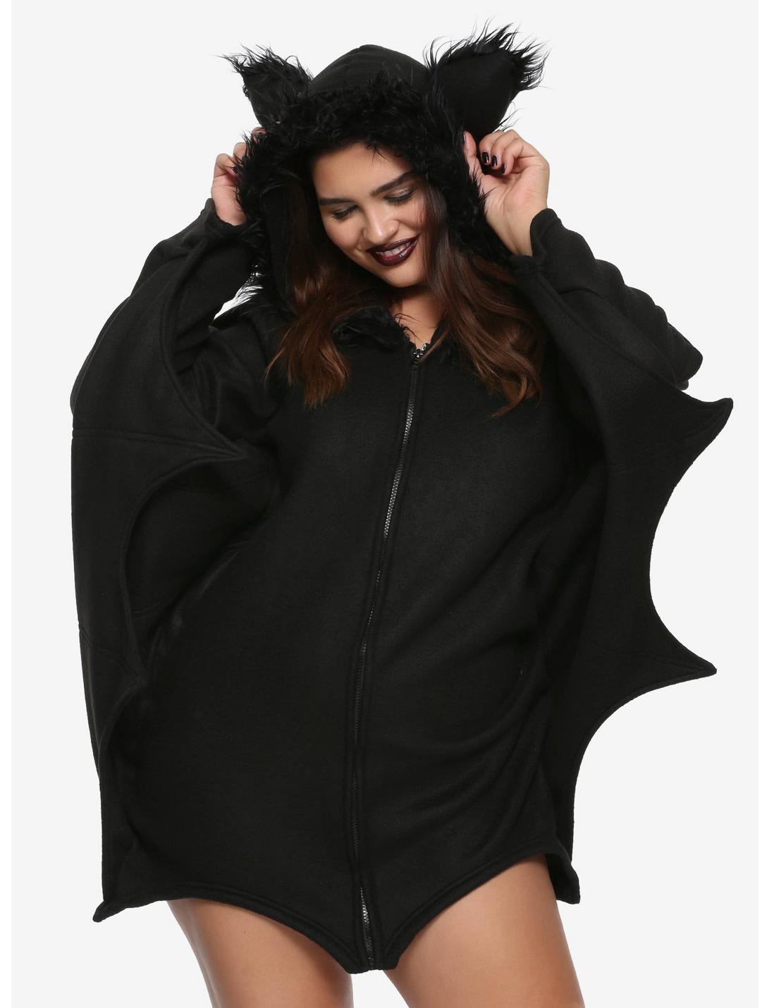 Cozy Bat Girls Costume Plus Size, BLACK, hi-res