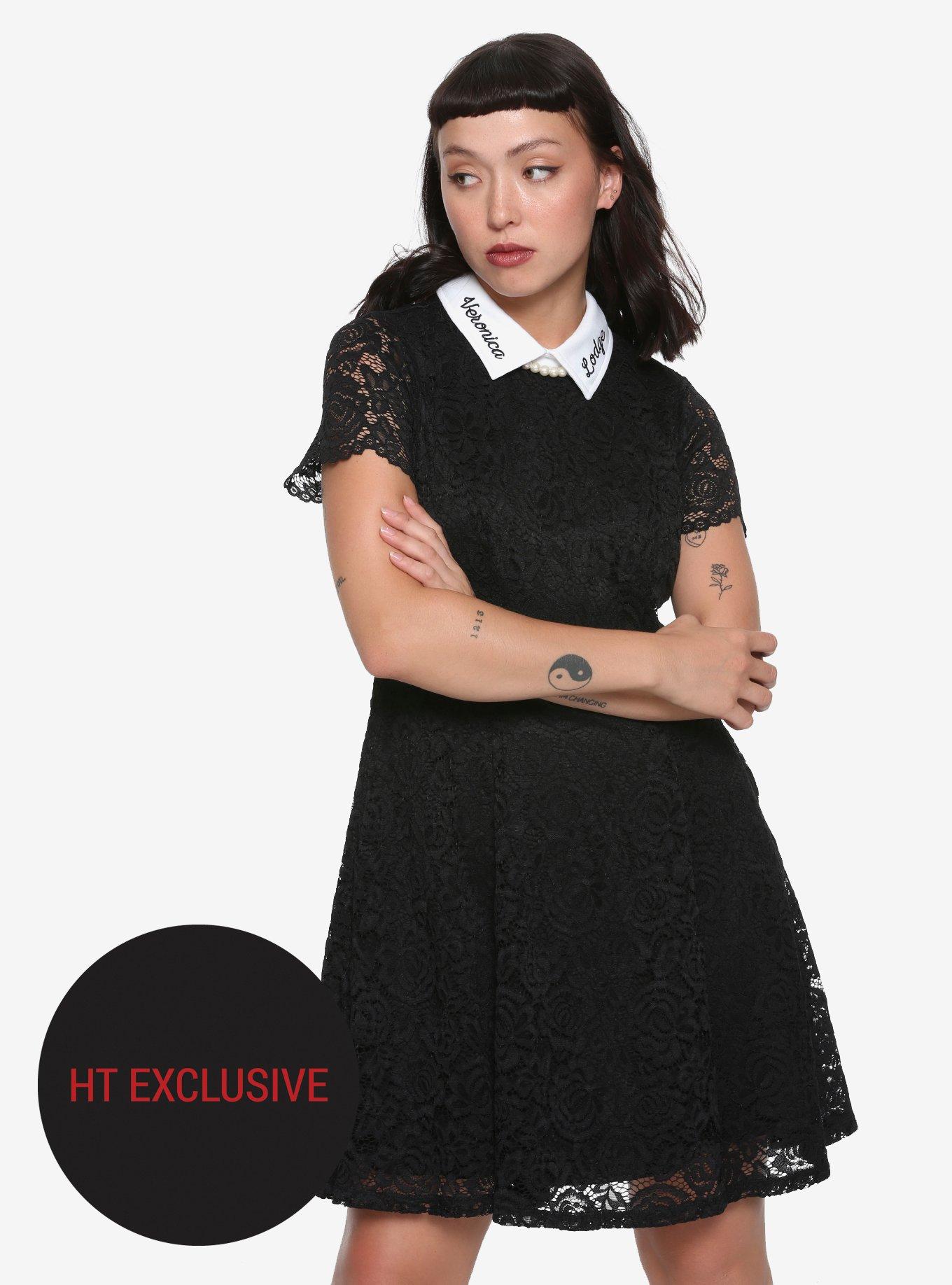 Riverdale Veronica Lodge Black Lace Dress Hot Topic Exclusive, BLACK, hi-res