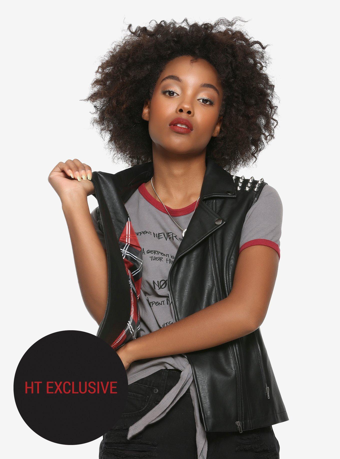 Riverdale Toni Southside Serpent Faux Leather Girls Vest Hot Topic Exclusive, BLACK, hi-res