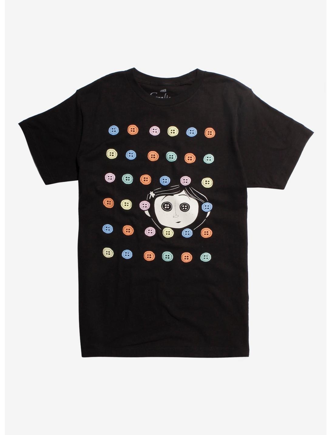 Coraline Buttons T-Shirt, BLACK, hi-res