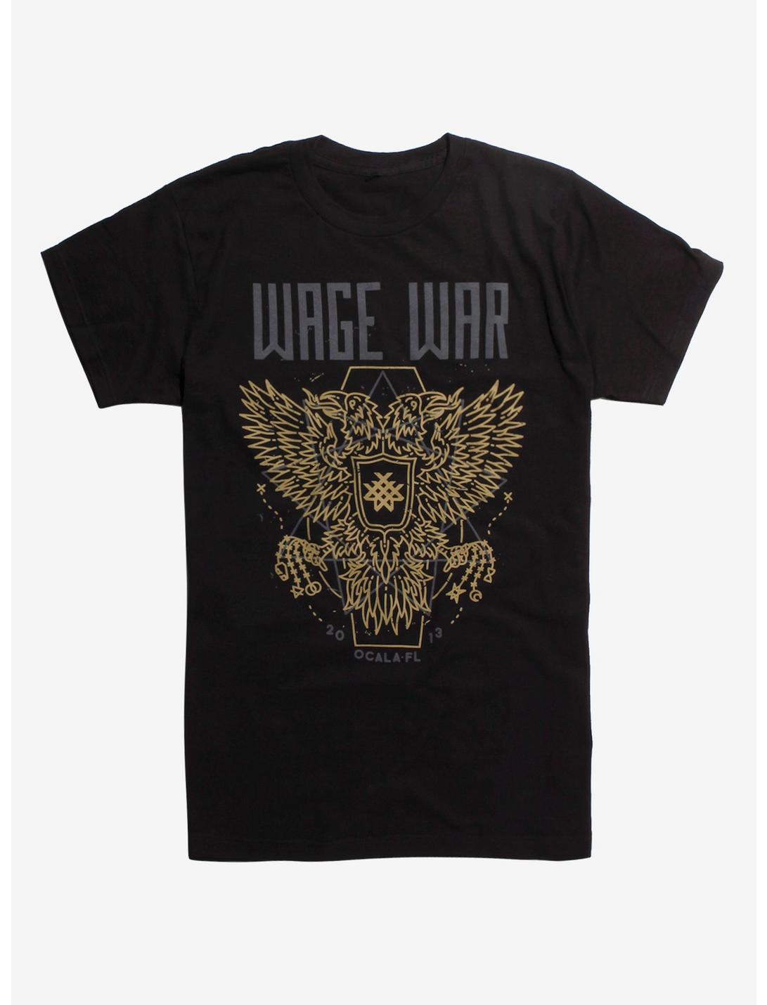Wage War Two-Headed Eagle T-Shirt, BLACK, hi-res