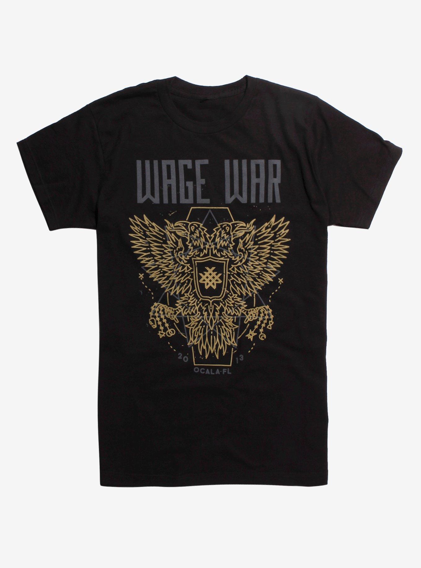 Wage War Two-Headed Eagle T-Shirt, BLACK, hi-res