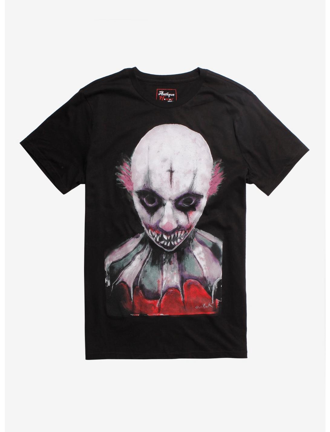 Gus Fink Creepy Clown T-Shirt Hot Topic Exclusive, BLACK, hi-res