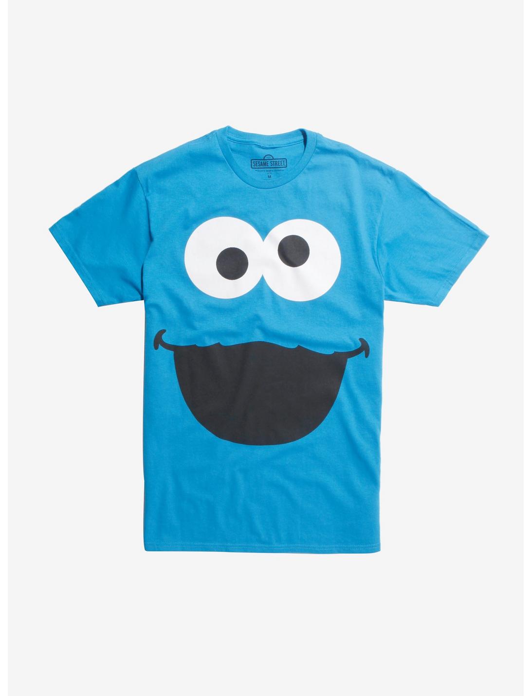 Sesame Street Cookie Monster Big Face T-Shirt, BLUE, hi-res