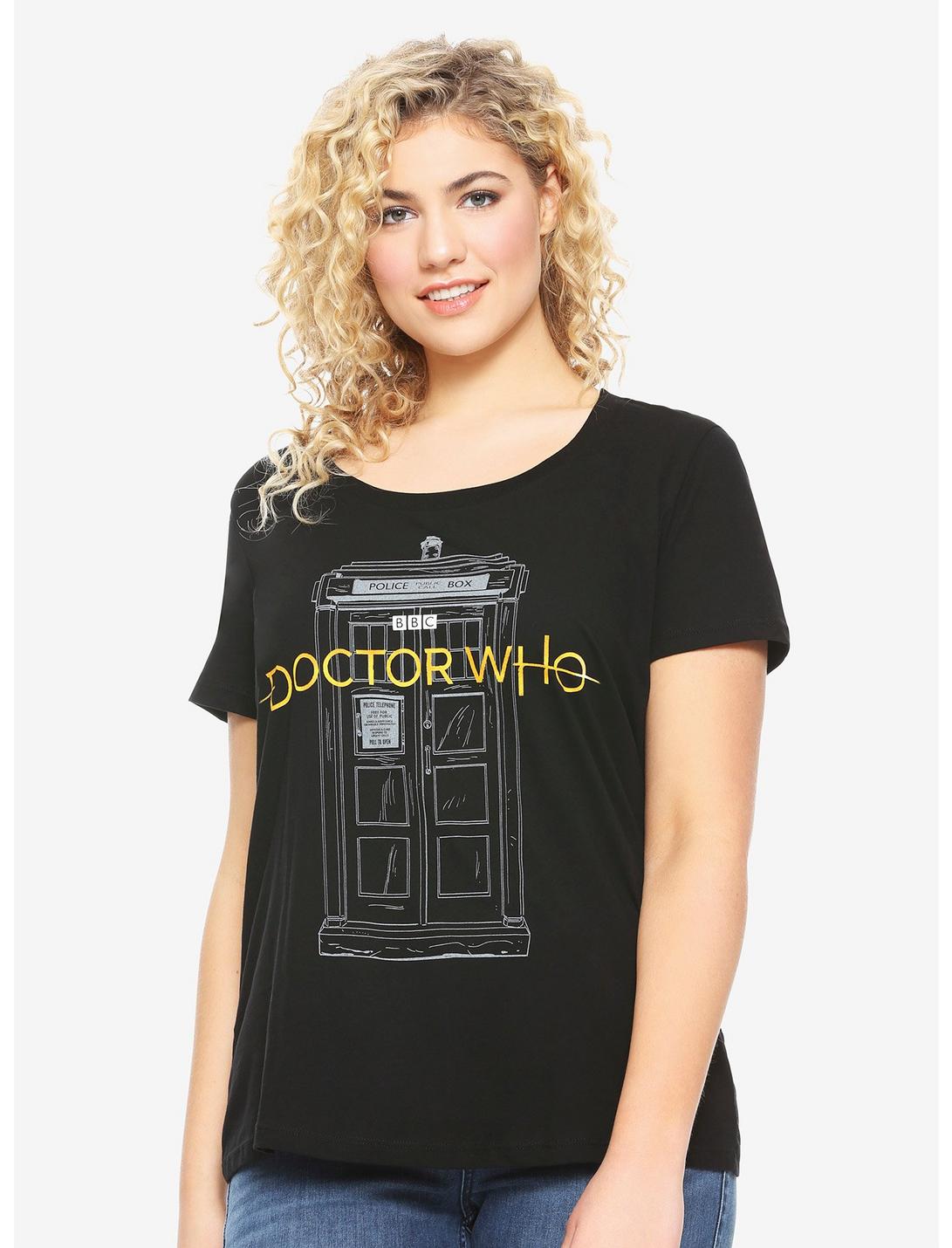 Doctor Who New Logo Girls T-Shirt Plus Size, BLACK, hi-res