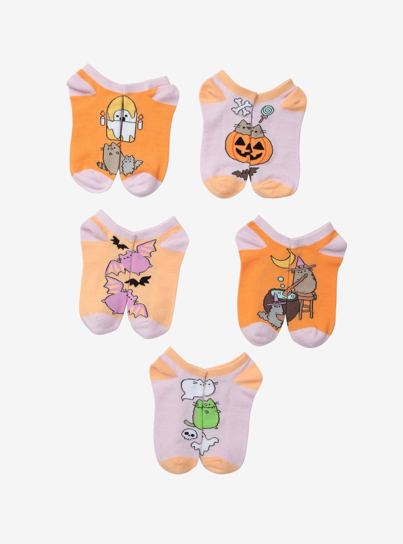 Pusheen Halloween No-Show Socks 5 Pair, , hi-res