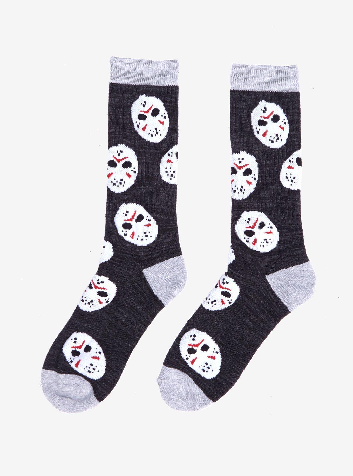 Friday The 13th Jason Mask Crew Socks, , hi-res