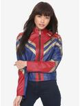 Marvel Captain Marvel Faux Leather Jacket, NAVY, hi-res