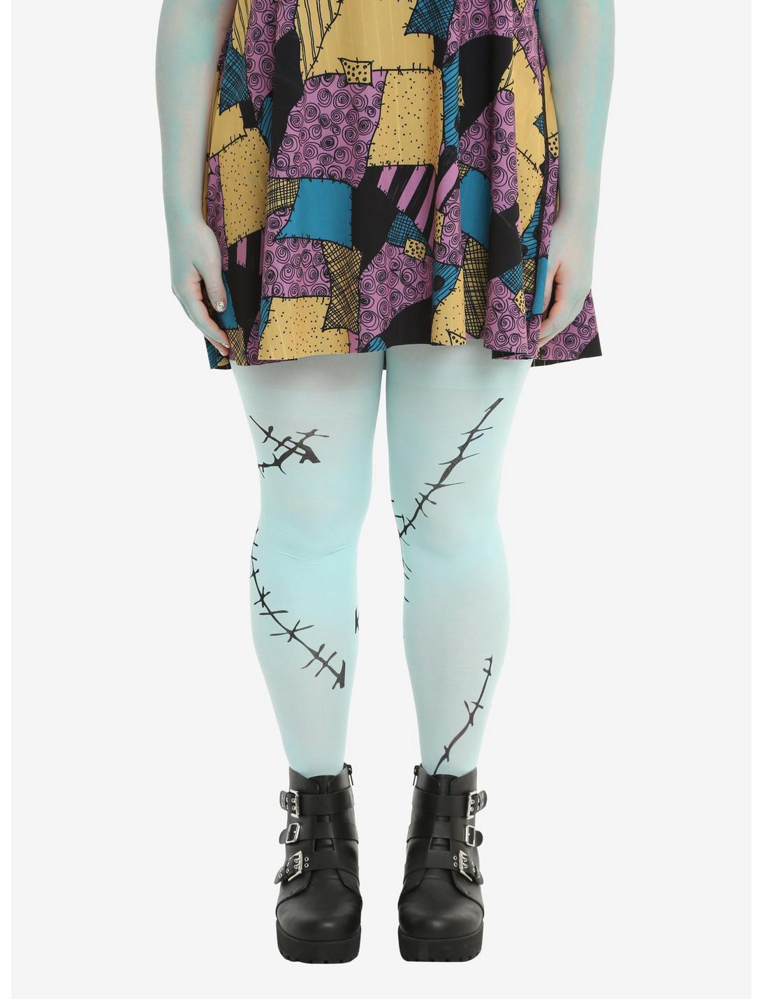 The Nightmare Before Christmas Sally Tights Plus Size, BLUE, hi-res