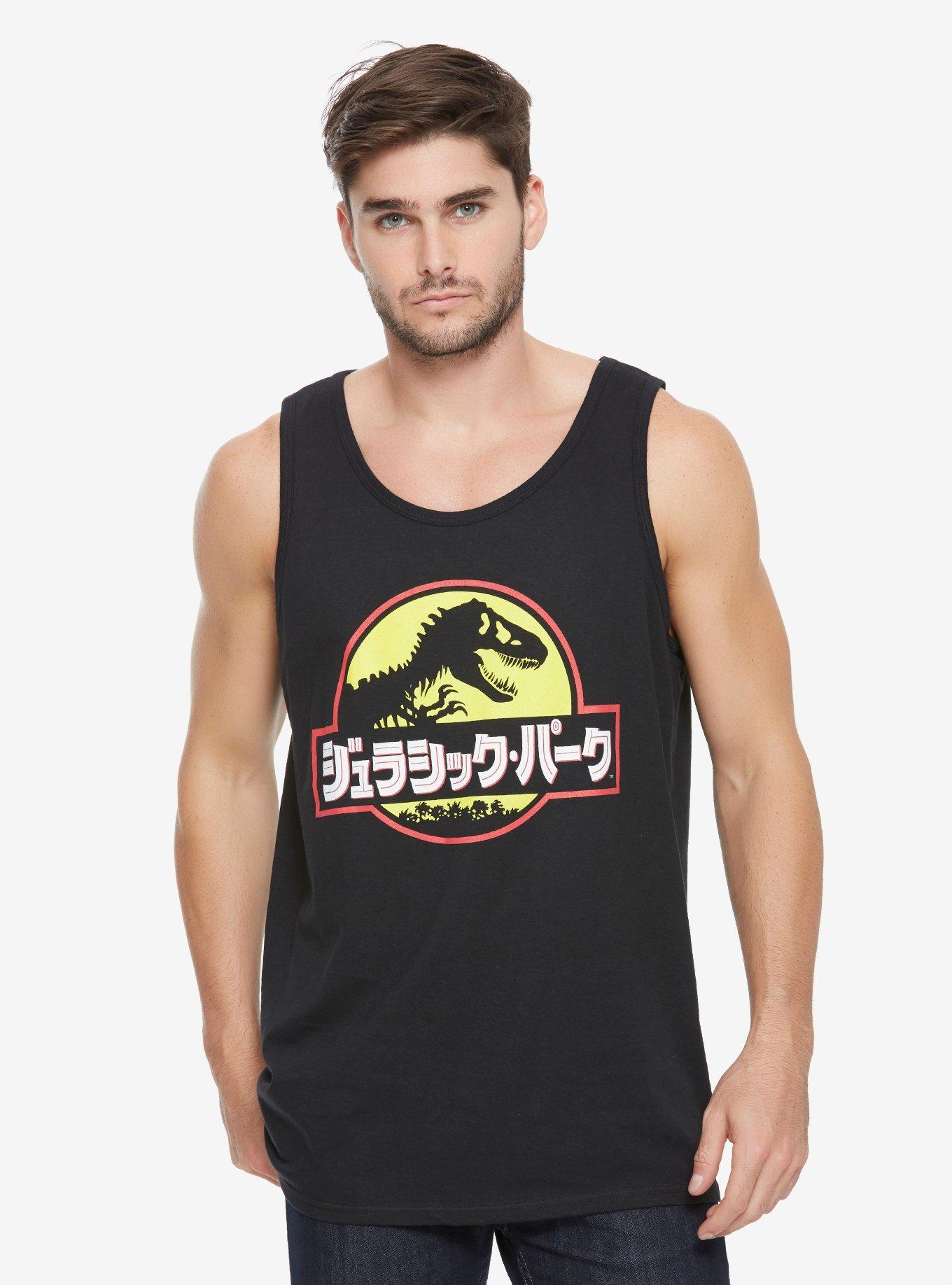 Jurassic Park Katakana Tank Top, BLACK, hi-res