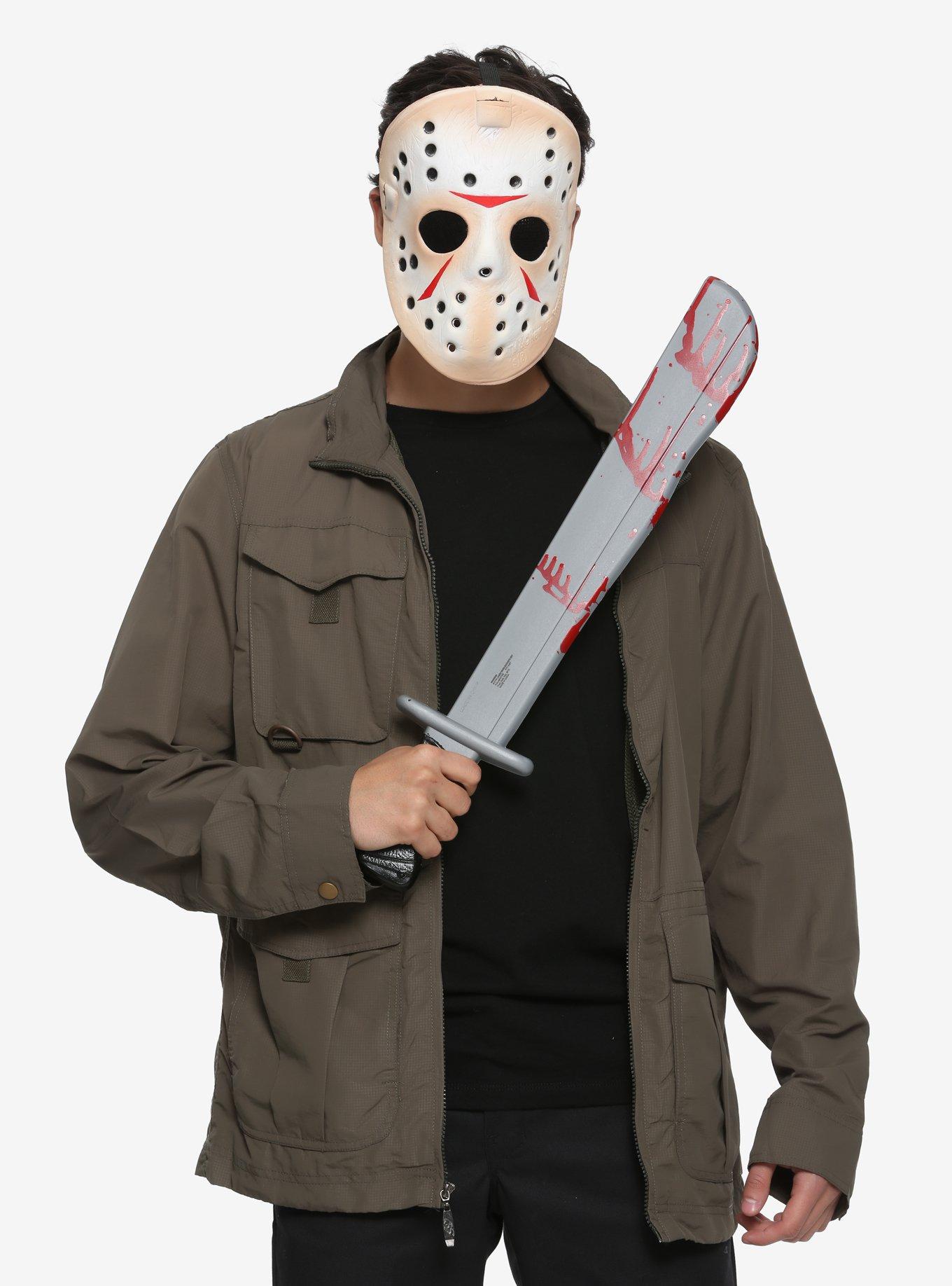 Jason Voorhees Machete Knife And Hockey Mask Friday The 13TH Halloween  Costume