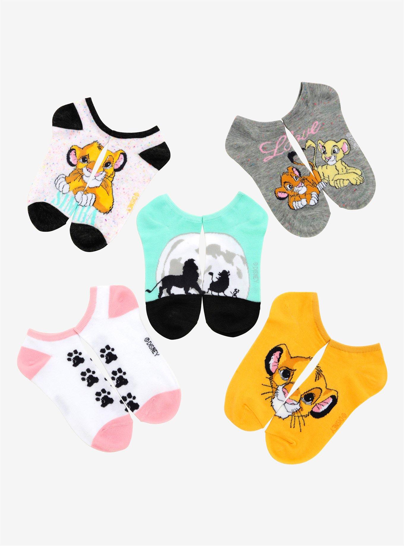 Disney The Lion King No-Show Socks 5 Pair, , hi-res