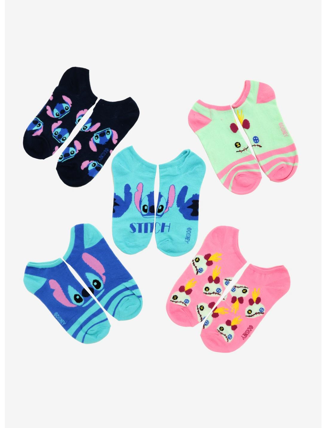 Disney Lilo & Stitch Scrump No-Show Socks 5 Pair, , hi-res