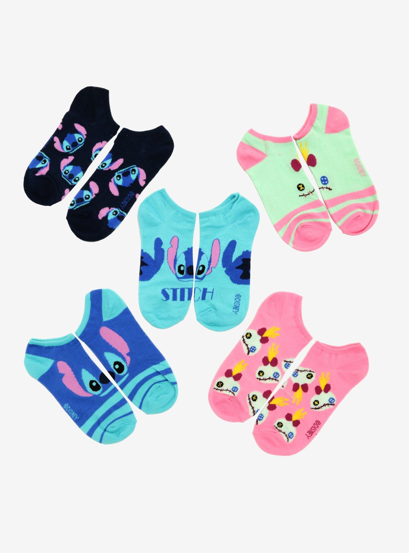 Disney Lilo & Stitch Scrump No-Show Socks 5 Pair, , hi-res