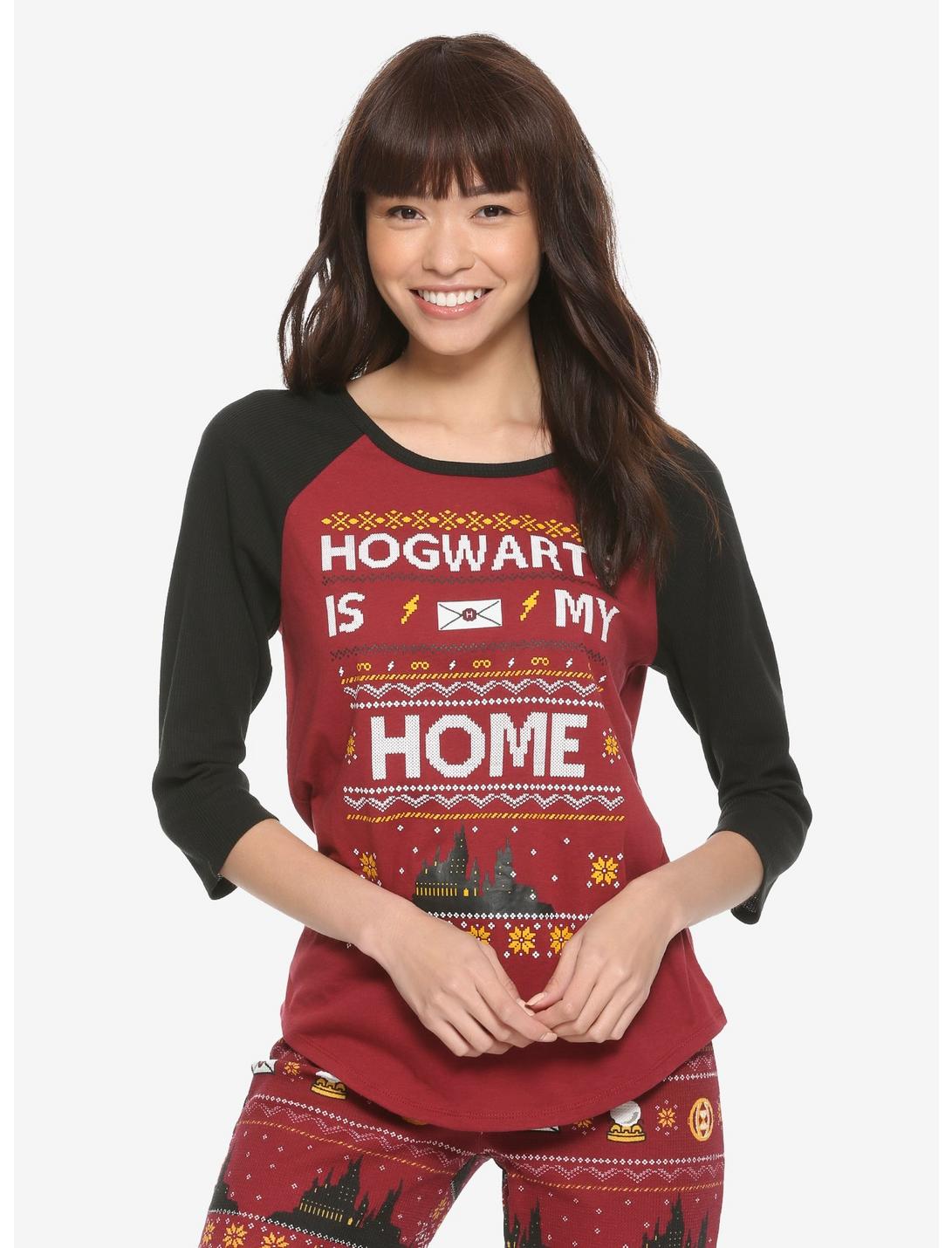 Harry Potter Hogwarts Girls Thermal Sleep Set, BURGUNDY, hi-res