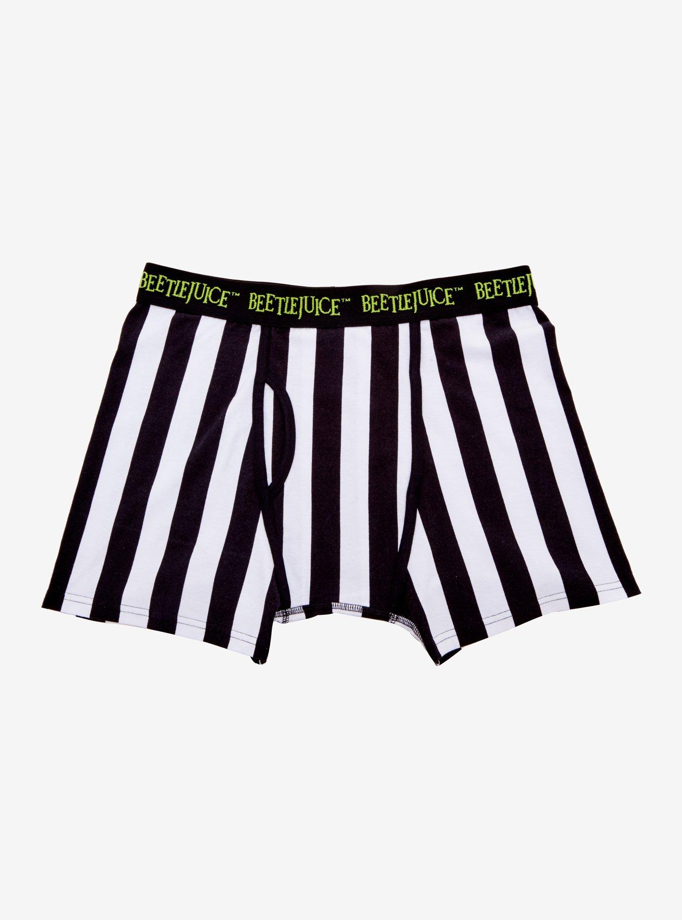 Beetlejuice Black & White Striped Boxer Briefs, BLACK-WHITE, hi-res