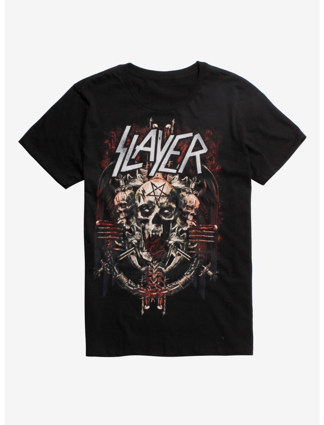 Slayer Skull Trio T-Shirt, BLACK, hi-res