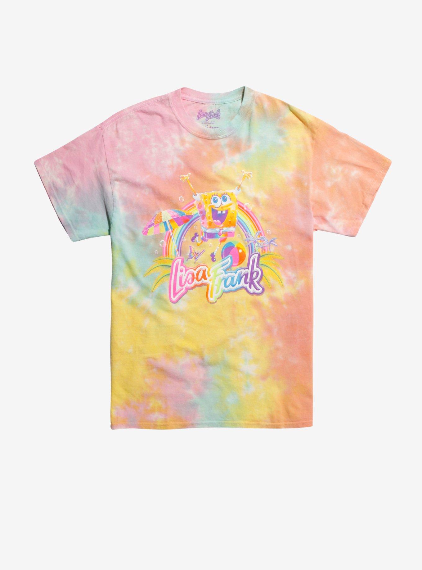 Lisa Frank X SpongeBob SquarePants Rainbow Tie-Dye T-Shirt Hot Topic Exclusive, TIE DYE, hi-res