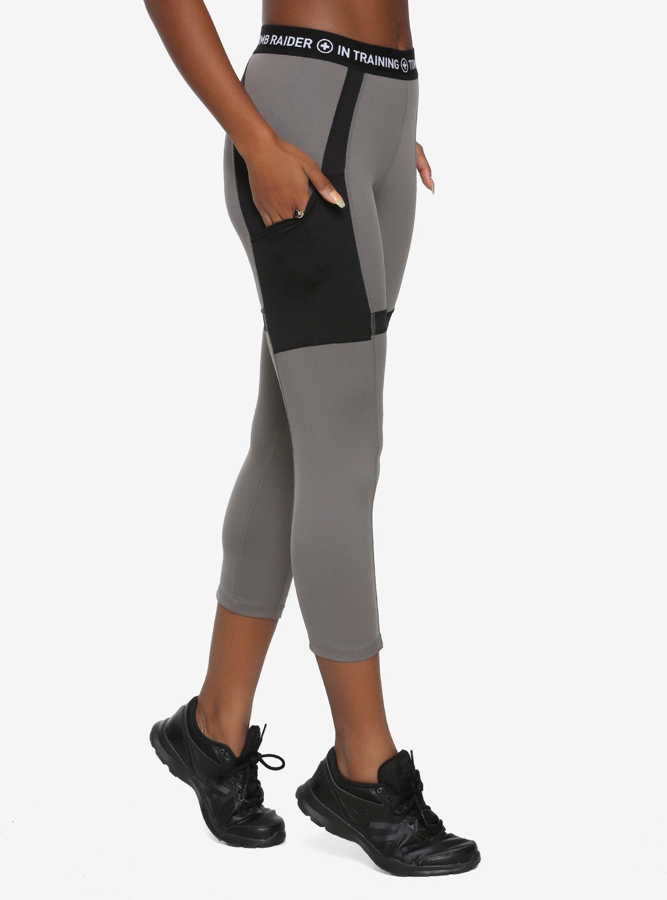 Her Universe Tomb Raider Shadow Of The Tomb Raider Girls Active Capris, GREY, hi-res