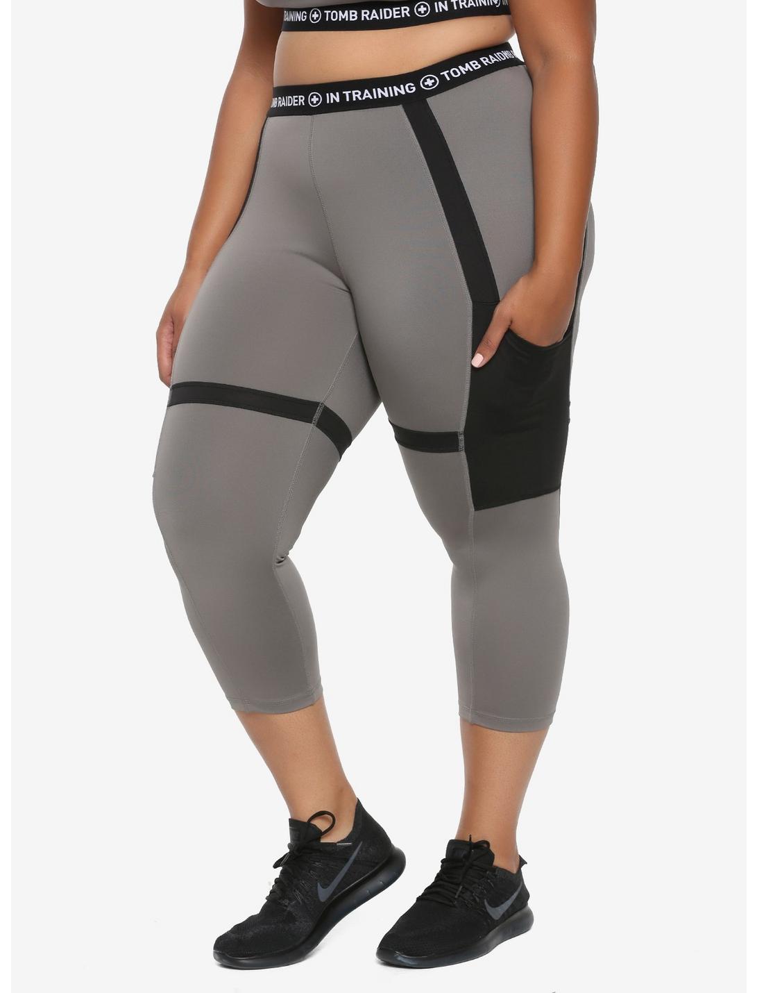 Her Universe Tomb Raider Shadow Of The Tomb Raider Girls Active Capris Plus Size, GREY, hi-res