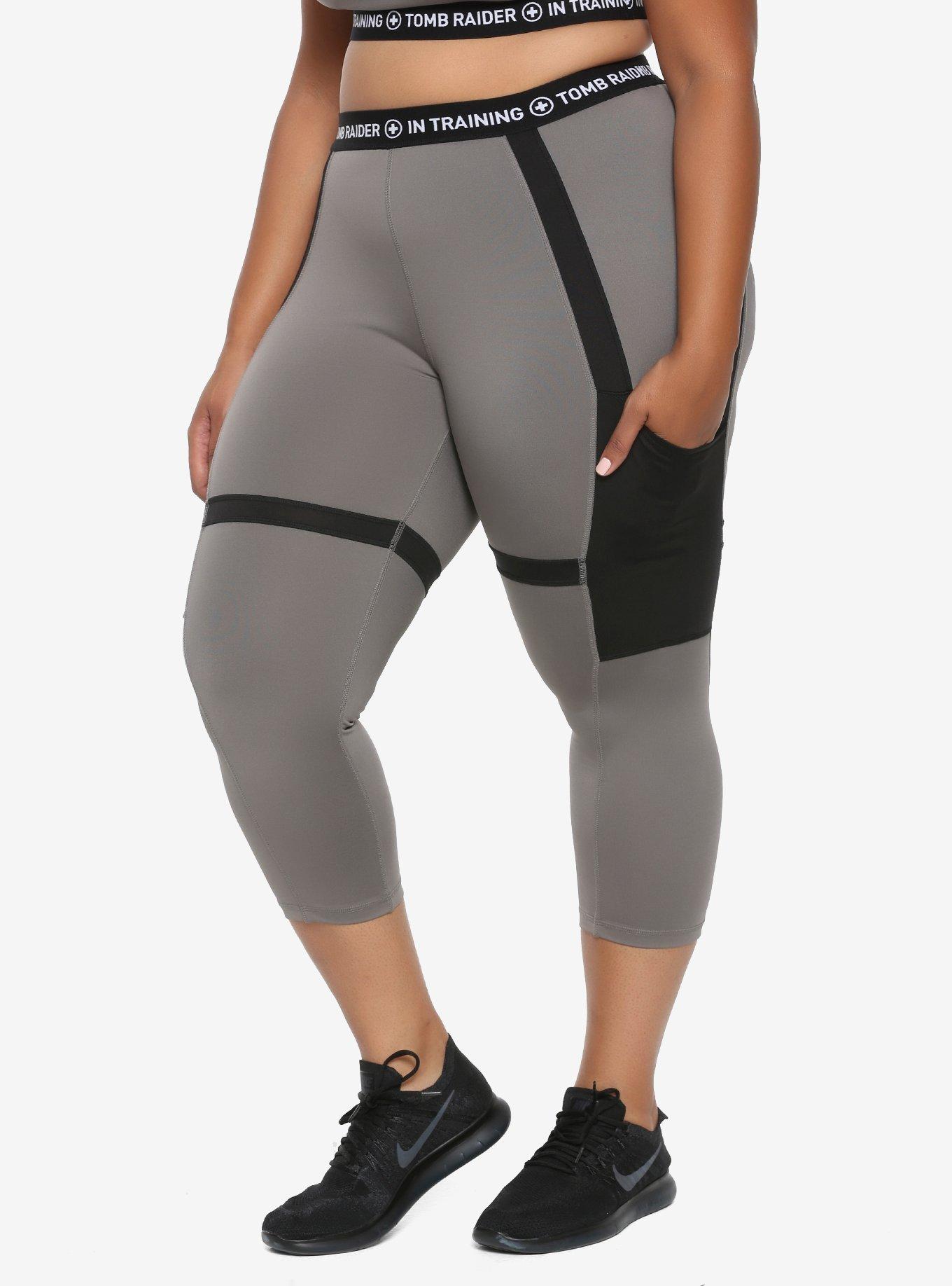 Her Universe Tomb Raider Shadow Of The Tomb Raider Girls Active Capris Plus Size, GREY, hi-res