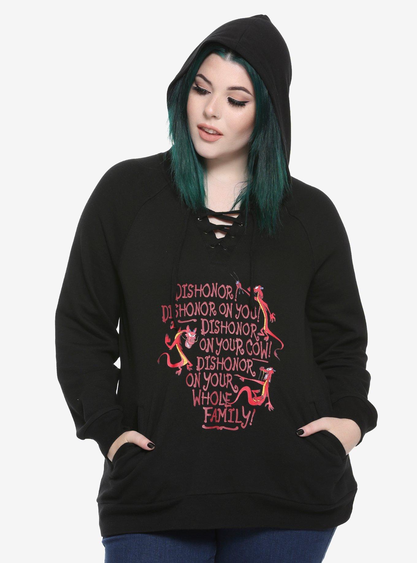 Disney Mulan Mushu Dishonor Lace Up Girls Hoodie Plus Size Hot Topic