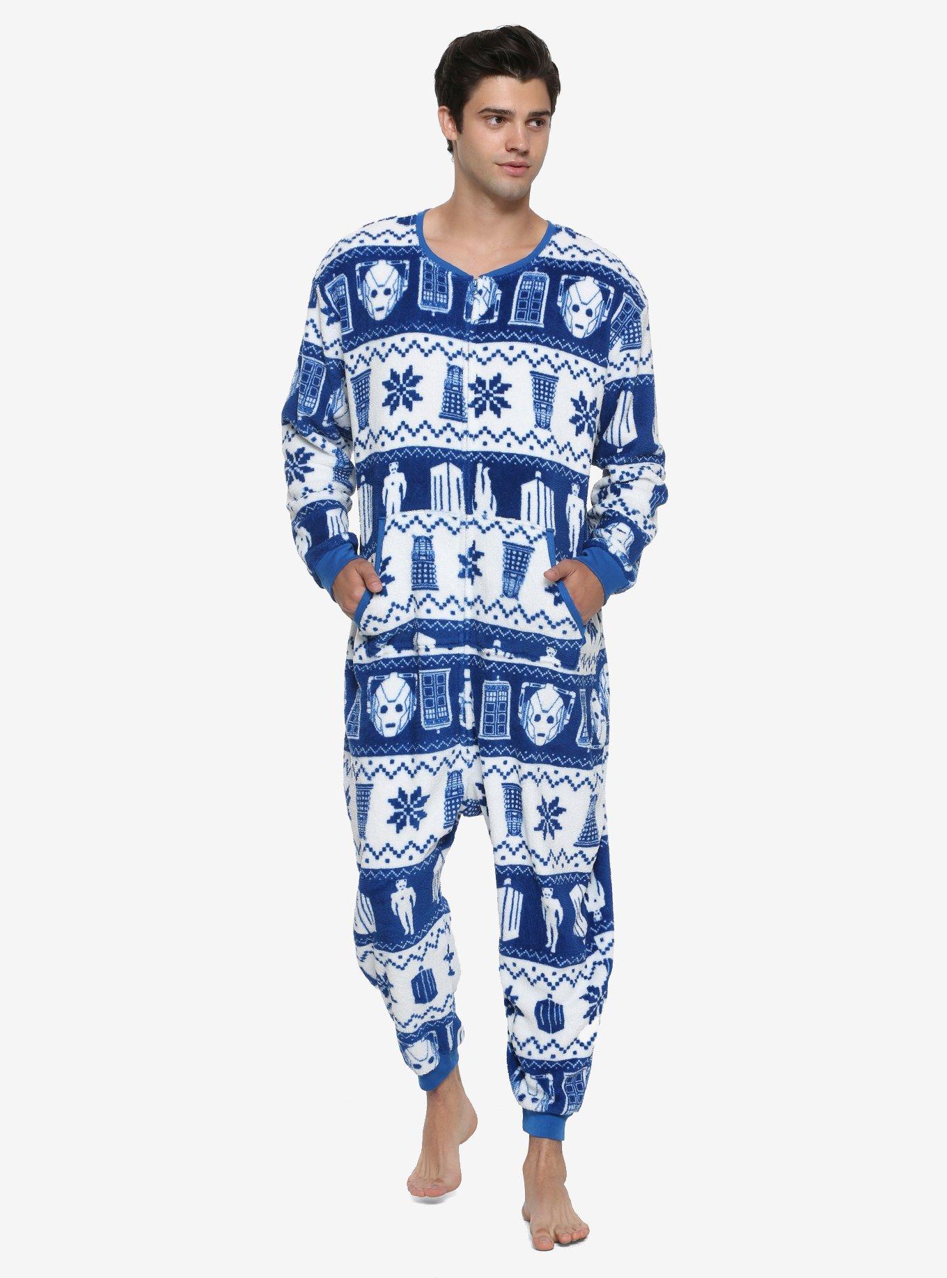 Doctor Who Fair Isle Print Union Suit, , hi-res view 1