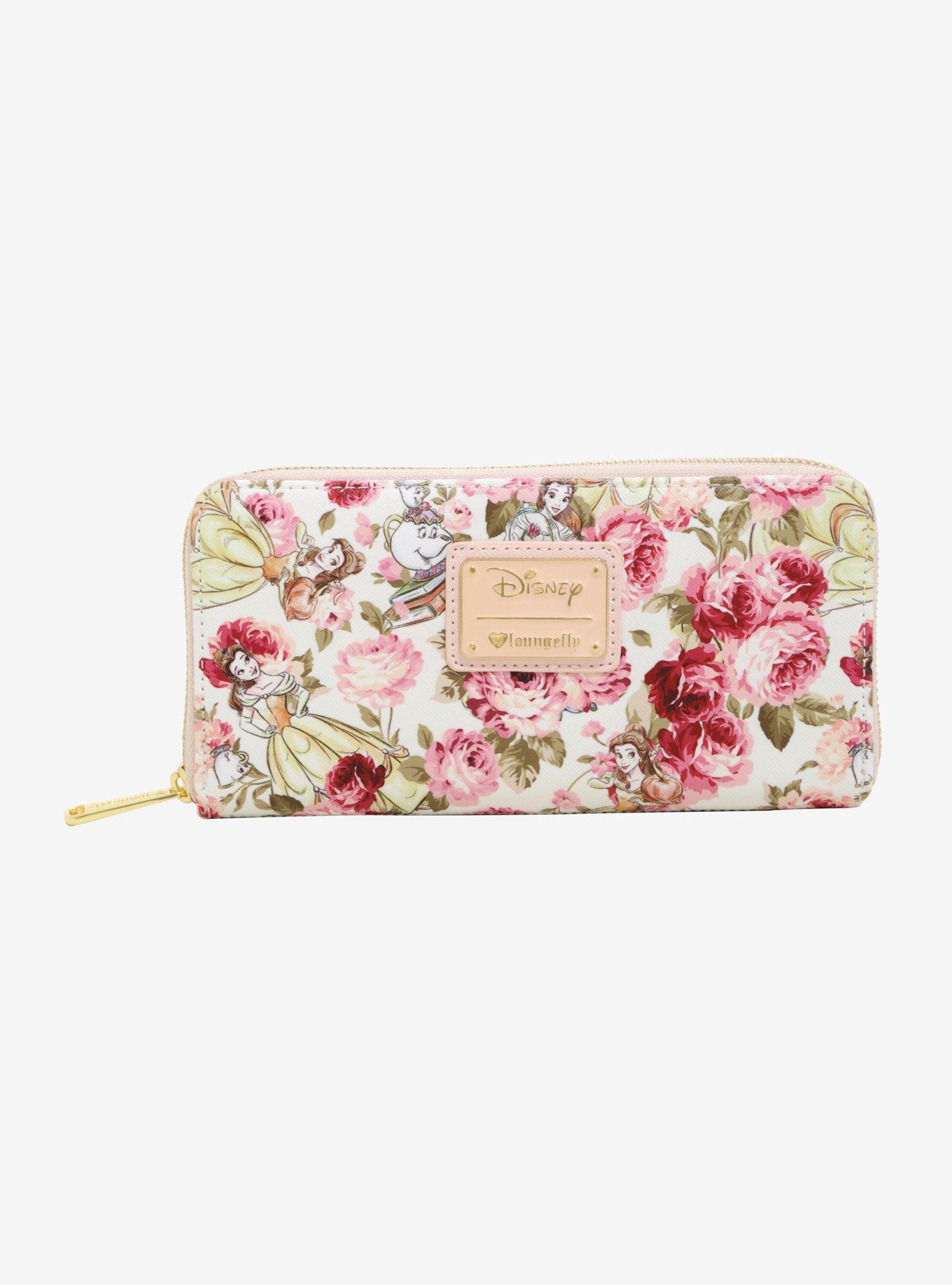 Loungefly Disney Beauty And The Beast Belle Floral Zipper Wallet, , hi-res