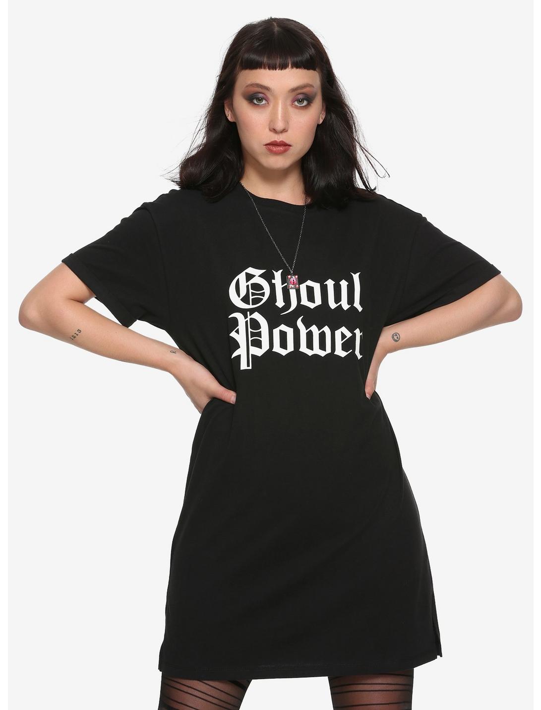 Ghoul Power Girls T-Shirt Dress, BLACK, hi-res