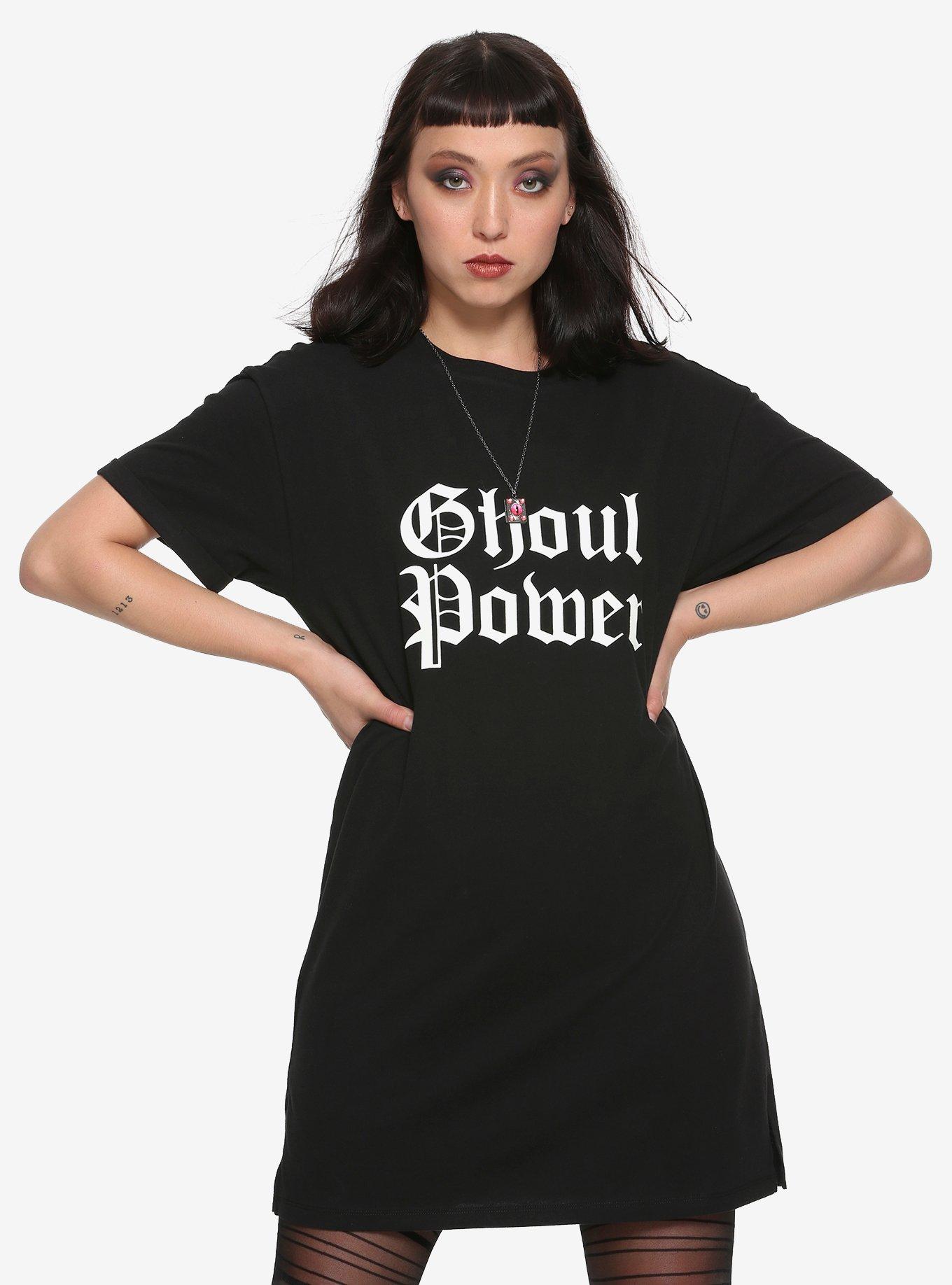 Ghoul Power Girls T-Shirt Dress, BLACK, hi-res