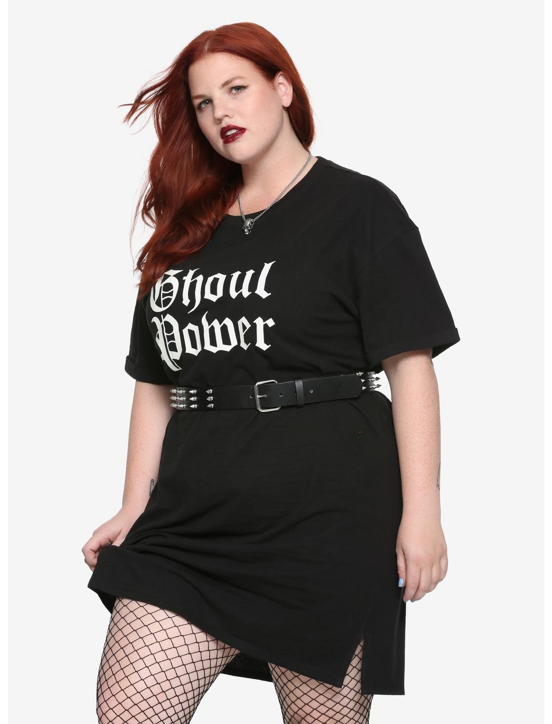 Ghoul Power Girls T-Shirt Dress Plus Size, BLACK, hi-res