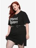 Ghoul Power Girls T-Shirt Dress Plus Size, BLACK, hi-res