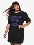 Resting Witch Face T-Shirt Dress Plus Size, BLACK, hi-res