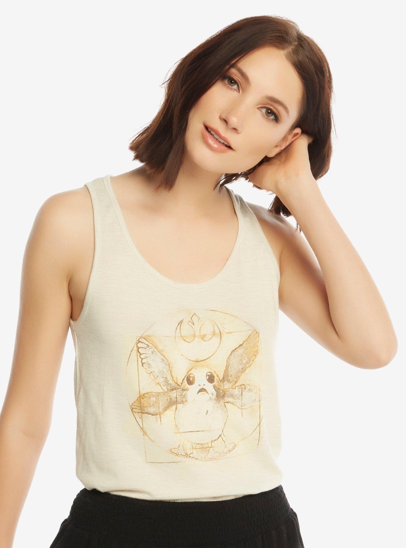 Star Wars Vitruvian Porg Womens Tank Top - BoxLunch Exclusive, WHITE, hi-res