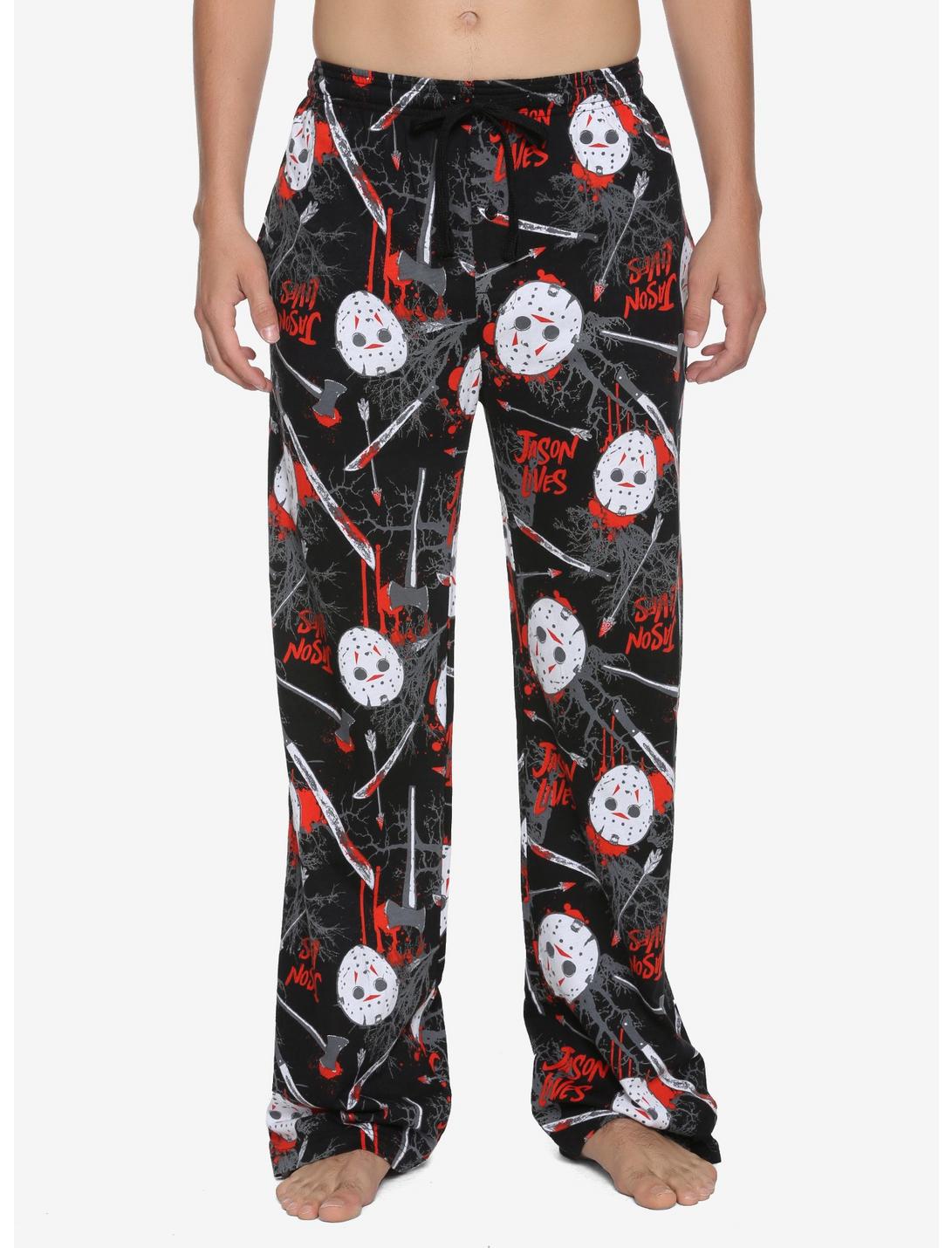 Friday The 13th Jason Lives Guys Pajama Pants, BLACK, hi-res