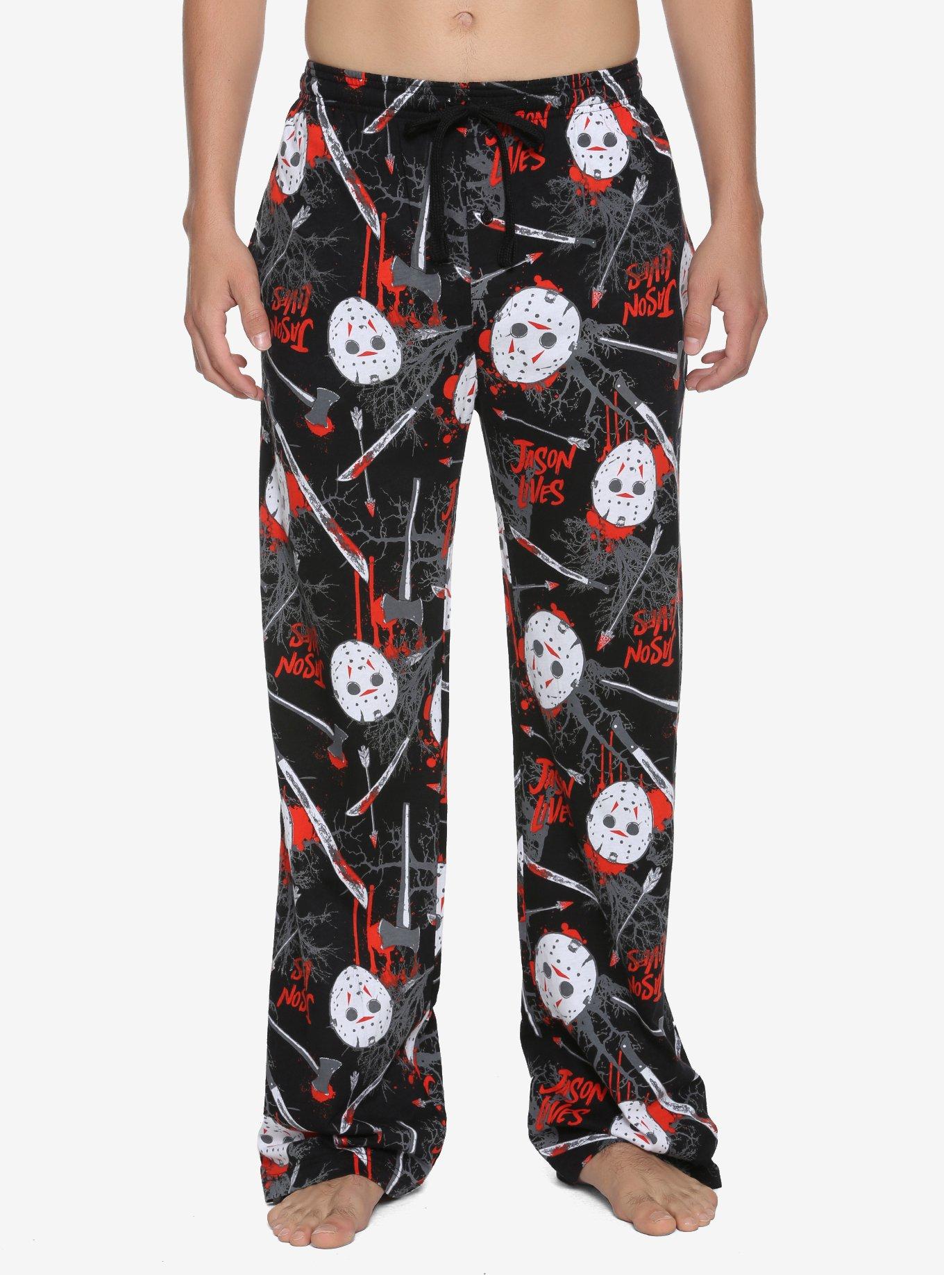 Friday The 13th Jason Lives Guys Pajama Pants, BLACK, hi-res