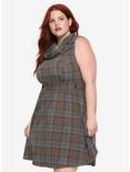 Outlander Fraser Tartan Cowl Neck Dress Plus Size, PLAID, hi-res