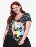Lisa Frank Splatter Unicorn Girls T-Shirt Plus size, BLACK, hi-res