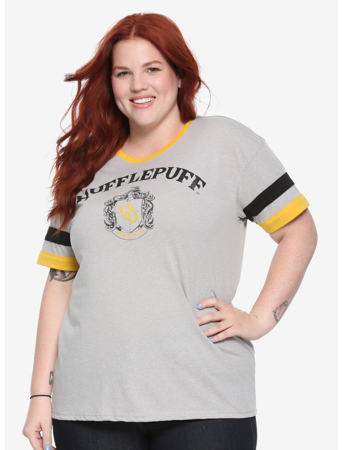 Harry Potter Hufflepuff Girls Athletic T-Shirt Plus Size, GREY, hi-res