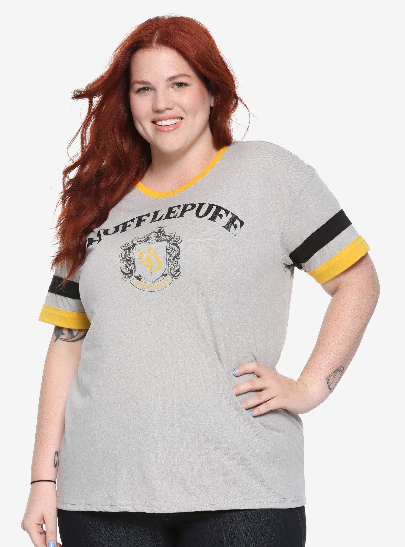Harry Potter Hufflepuff Girls Athletic T-Shirt Plus Size, GREY, hi-res