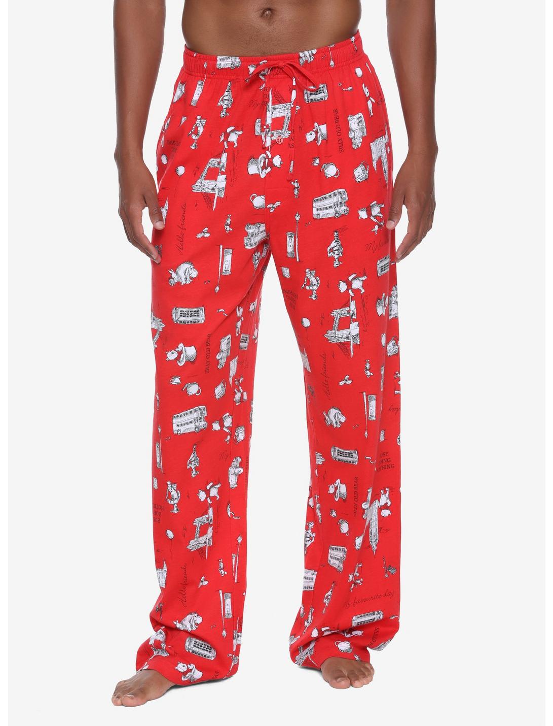 Disney Christopher Robin Winnie The Pooh Red Sleep Pants - BoxLunch Exclusive, RED, hi-res