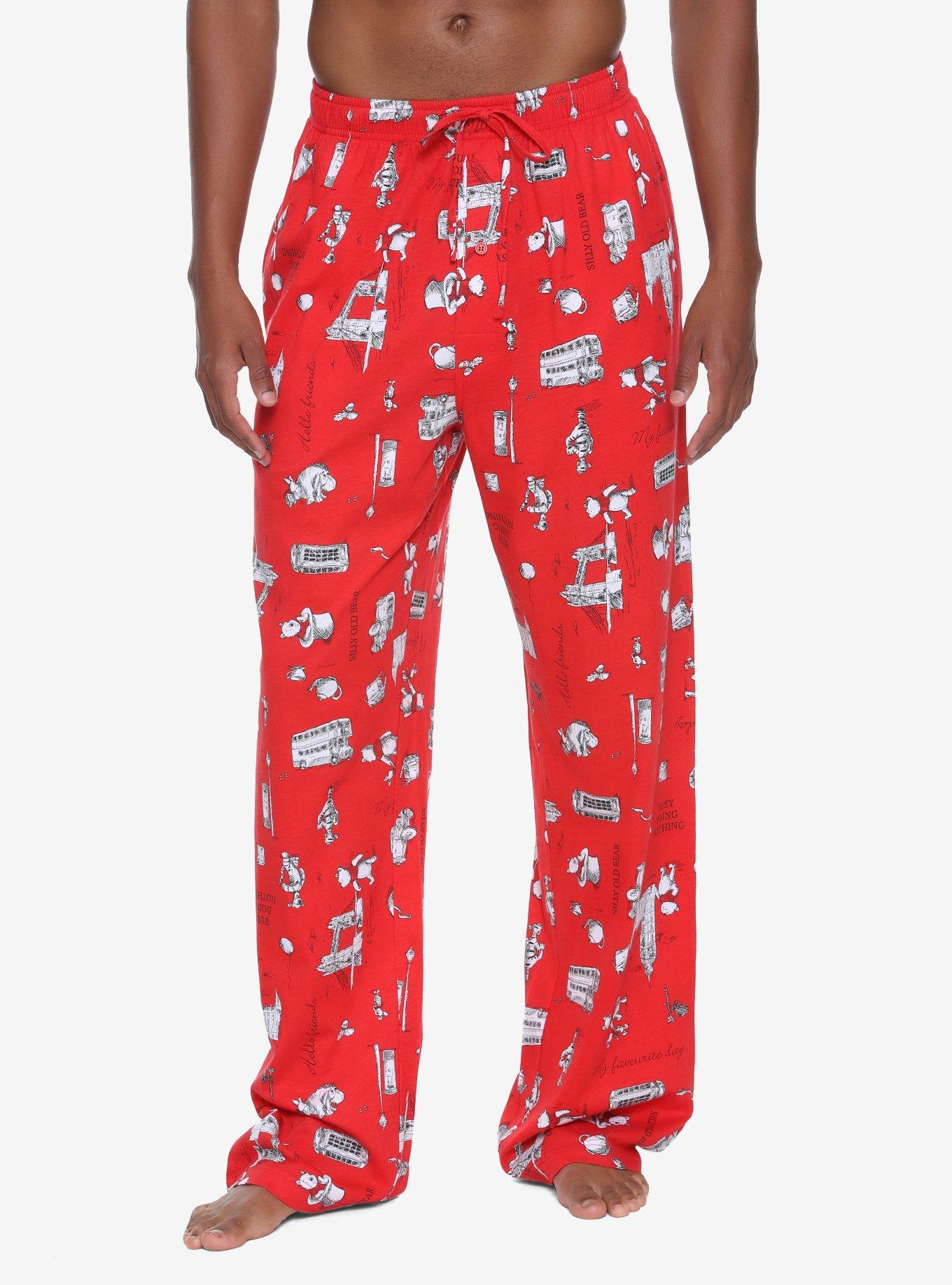 Disney Christopher Robin Winnie The Pooh Red Sleep Pants - BoxLunch Exclusive, RED, hi-res