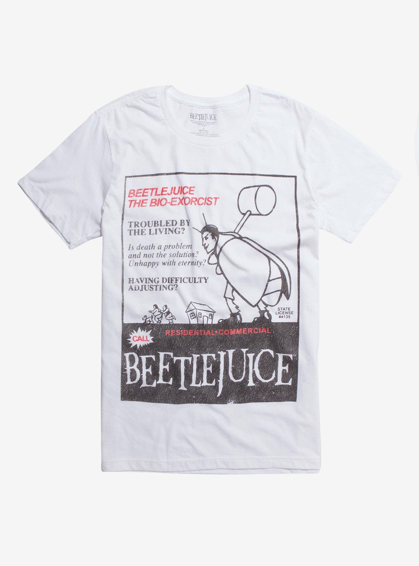 Beetlejuice Call Beetlejuice T-Shirt Hot Topic Exclusive, WHITE, hi-res