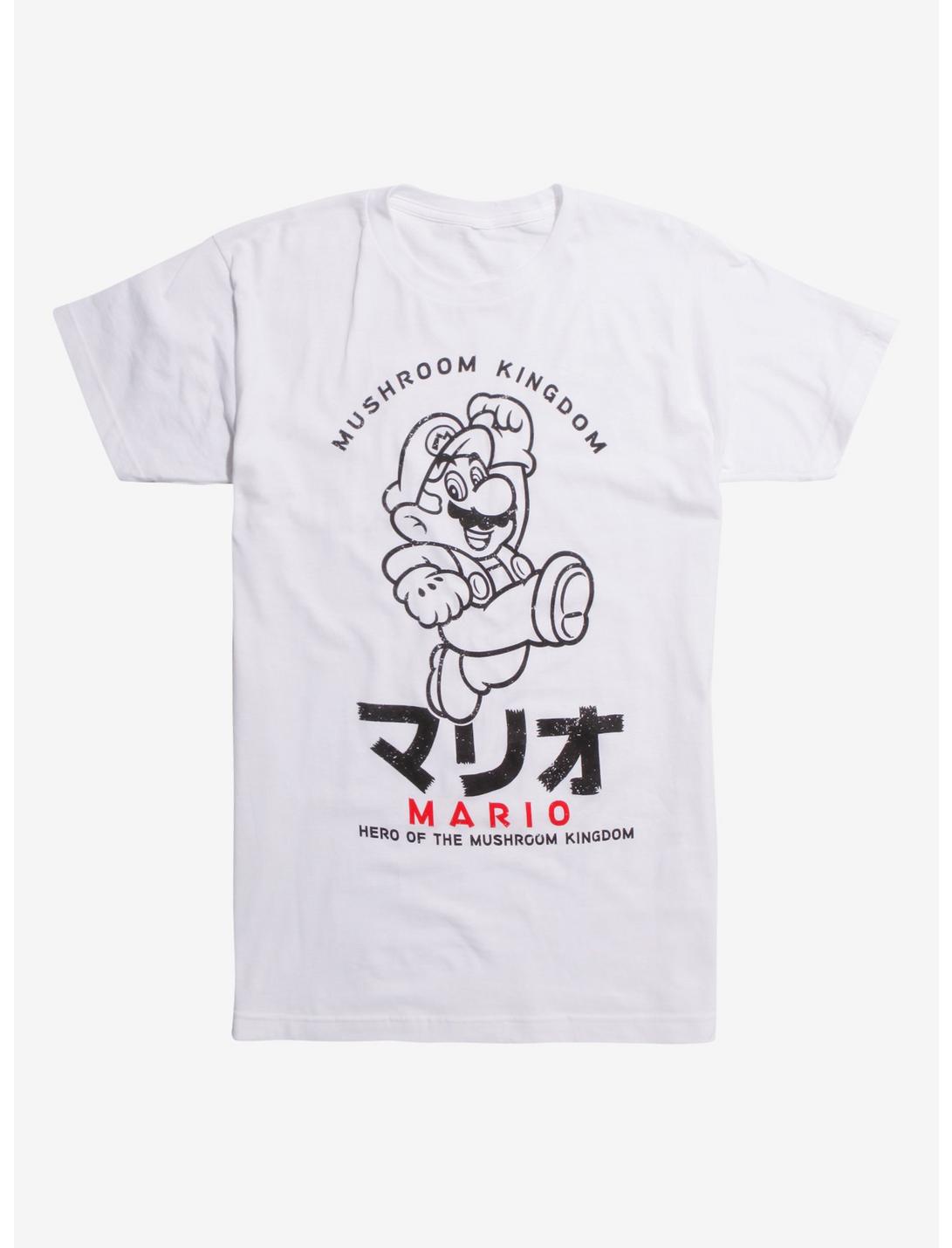 Super Mario Bros. Mushroom Kingdom Kanji T-Shirt Hot Topic Exclusive, WHITE, hi-res
